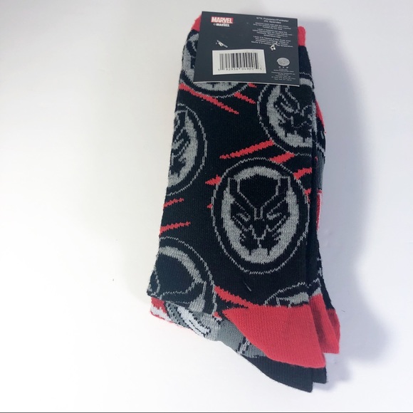 Marvel Underwear & Socks 2 Pair Mens Marvel Black Panther Crew
